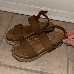 Brown platform heels